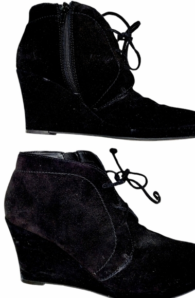 Dolce Vita Black Size 9 Lace Up Wedge Booties - Picture 2 of 12